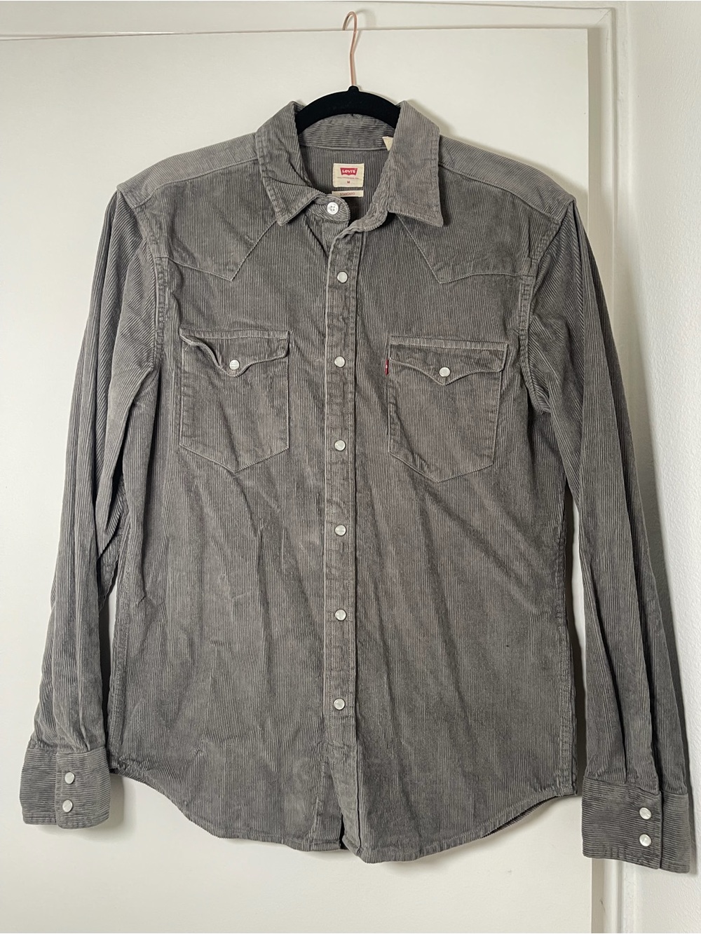 Levi's Men’s Gray Corduroy Western Shirt